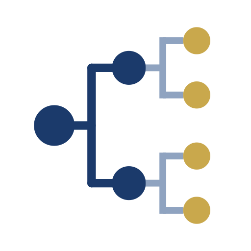 Relative Roots Genealogy logo mark — stylized tree symbol